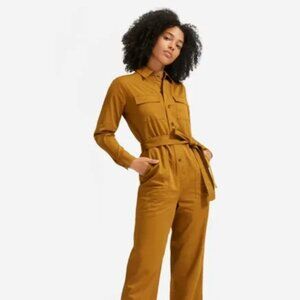 EVERLANE Women's Modern Utility Belted Jumpsuit Stretch Cotton Blend Size 8